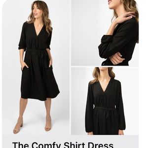 Encircled The Comfy Shirt Dress in Olive Grey - size Medium